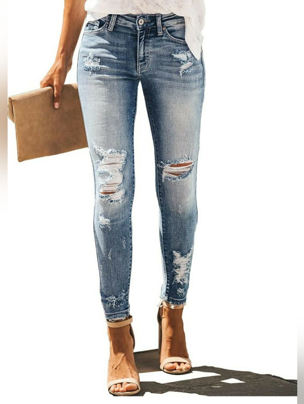 ALLIMY WOMANS HIGH RISE SKINNY JEANS